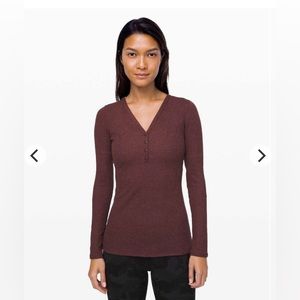 🎉 HOST PICK 1/26 🎉 Lululemon Close Call Henley in Arctic Plum- Sz  S